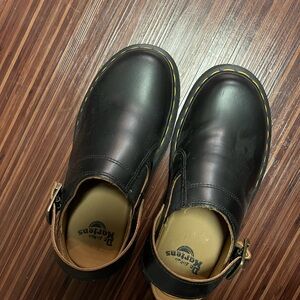 Dr. Martens Black Leather Boots with Elastic Gusset